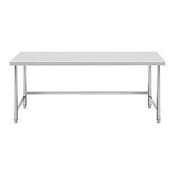 Helloshop26 Table de travail acier inoxydable plan de travail en inox plan de travail professionnel table de travail cuisine 200 x 60 cm 240 kg 14_0005125 pas cher