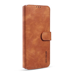 Dg.Ming Etui en PU Style rétro avec support marron pour votre Xiaomi Redmi 9T/9 Power/Note 9 4G (Qualcomm Snapdragon 662)