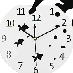 Acheter 3d conception acrylique horloge murale chat et poisson horloge quartz montre chambre décor