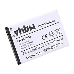 Vhbw Batterie LI-ION 1200mAh pour HTC Z, A7272, Vision, BB96100, PC10100, 7 Mozart, F5151, T-Mobile G2, T8698, Mozart remplace BA S450, BB96100