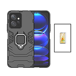 PHONECARE Kit Film Verre Trempé 5D Full Cover + Coque 3X1 Military Defender pour Xiaomi Redmi Note 12 4G - Noir