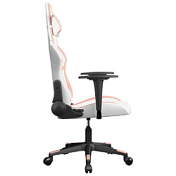 Avis vidaXL Chaise de jeu Blanc et rose Similicuir