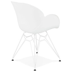 Acheter Alterego Chaise moderne 'FIDJI' blanche avec pieds en métal blanc