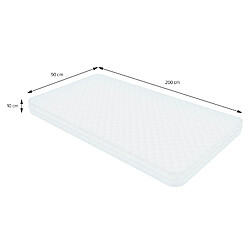 ML-Design Lit d'enfants simple bois de pin gris clair sommier à lattes + matelas 90x200 cm pas cher