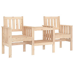 vidaXL Banc de jardin avec table 2 places bois de pin massif