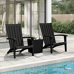 vidaXL Chaises de jardin Adirondack lot de 2 noir polypropylène