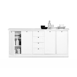 Acheter Mes Buffet 4 portes 4 tiroirs 200x40x90 cm blanc - LANDZY