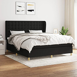 Maison Chic Lit Adulte - Lit simple Lit à sommier tapissier avec matelas moelleux - Meuble de Chambre - Noir 160x200 cm Tissu -MN74721