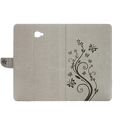 Wewoo Housse Étui gris pour Samsung Galaxy Tab A 10.1 fleurs pressées motif papillon bascule horizontale en cuir PU avec boucle magnétique et titulaire fentes cartes porte-monnaie pas cher