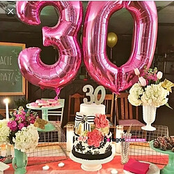 Wewoo Décorations de Fête 2 PCS 40 Pouces Aluminium Nombre Ballons Anniversaire De Mariage Fiançailles Décor De Enfants Ball Fournitures 6-Rose Rouge pas cher