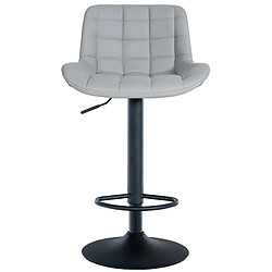 Acheter Decoshop26 Lot de 2 tabourets de bar structure métallique noir assise en PVC gris avec surpiqûres 10_0004443