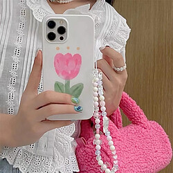 GUPBOO Étui pour iPhone11ProMax Bracelet de cas de téléphone japonais et coréen Graffiti One Pink Tulip