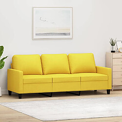 Maison Chic Canapé à 3 places,Canapé droit,Sofa de Salon,Banquette Jaune clair 180 cm Tissu -GKD333995