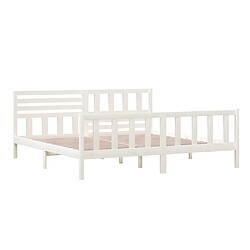 Avis vidaXL Cadre de lit sans matelas blanc bois massif 200x200 cm