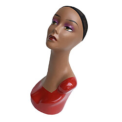 Mannequin Femme Mannequin Tête Modèle Perruque Bijoux Lunettes Présentoir Rouge