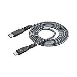 Cellular Line Cellularline Extreme Cable Câble de données USB C vers Lightning Câble USB pour appareils Apple Noir