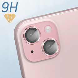 Avis Film caméra pour iPhone 15 et 15 Plus Verre trempé 9H 0.4mm Enkay Contour rose