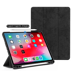 Wewoo Smart Cover Housse Étui à rabat en cuir avec pour stylo et à trois rabats fonction réveil / veille pour iPad Pro 12.9 (2018) (bleu)