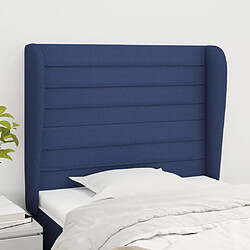 Maison Chic Tête de lit scandinave avec oreilles,meuble de chambre Bleu 103x23x118/128 cm Tissu -MN60100