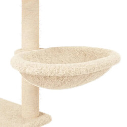 Acheter Helloshop26 Arbre à chat meuble tour grimper jouet grattage grattoir escalade plateforme avec griffoirs en sisal 153 cm crème 02_0022482