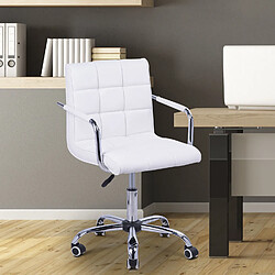 Homcom Chaise de bureau fauteuil manager pivotant blanc