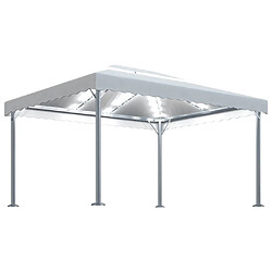 Maison Chic Tonnelle | Pergola avec guirlande lumineuse à LED 4x3 m Crème Aluminium -GKD96829