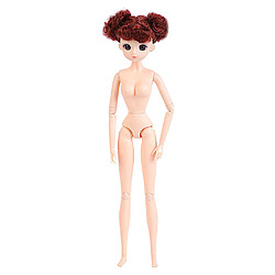 Acheter 1/6 26 Corps De Poupée Fille BJD Articulée Avec Cheveux Marron-double-brioches