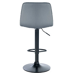 Acheter Decoshop26 Tabouret de bar chaise haute x1 avec repose-pieds incurvé en PVC gris structure métallique noir 10_0005122