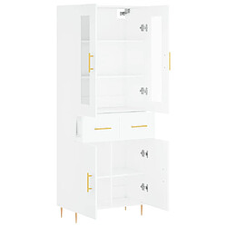 Avis vidaXL Buffet haut Blanc 69,5x34x180 cm Bois d'ingénierie