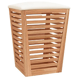 vidaXL Tabouret de salle de bain 40,5x40,5x56 cm Bois massif de noyer