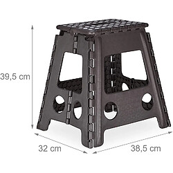 Helloshop26 Tabouret pliable transportable XL 120 kg noir 13_0002801