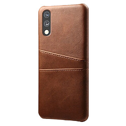 Coque en TPU + PU anti-rayures, avec deux porte-cartes marron pour votre Sony Xperia Ace 2