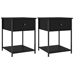 vidaXL Tables de chevet 2 pcs noir 44x45x58 cm bois d’ingénierie