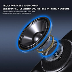 Universal Haut-parleur Bluetooth sans fil Haut-parleur portable Bluetooth Puissant Premium Outdoor Bass Hi-Fi TF FM Radio avec audio haute résolution 10W | Subwoofer (noir)