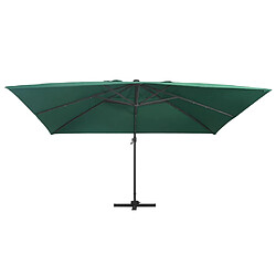 ComfortXL Parasol Déporté Avec Lumières LED Aluminium 400x300 Cm Vert