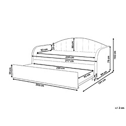 Avis Beliani Lit gigogne en tissu bouclé rose pêche 90 x 200 cm EYBURIE