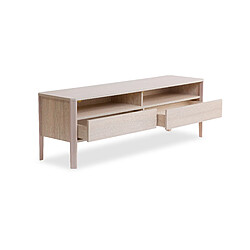 ICONIK INTERIOR Meuble TV blanc Bois naturel