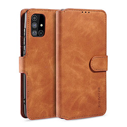 Etui en PU style rétro avec support marron pour votre Samsung Galaxy A51 5G SM-A516