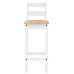 Acheter vidaXL Chaises de bar lot de 2 blanc bois de pin solide