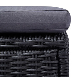 Maison Chic Chaise longue Jardin| Bain de soleil Relax | Transat Résine tressée Noir et gris foncé -GKD24411 pas cher