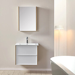 Wilsa Ensemble de salle de bain blanc et bois 59,5 cm