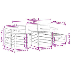 Acheter vidaXL Salon de jardin 7 pcs bois de pin imprégné