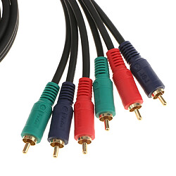 3rca mâle à 3 fiches rgb mâles ypbpr composant vidéo connecteurs câble 5.9ft pas cher