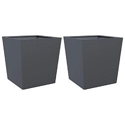 vidaXL Jardinières 2 pcs anthracite 50x50x50 cm acier