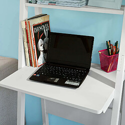 SoBuy FRG60-W Bureau, Table Bibliothèque, étagère style échelle de 2 tablettes pas cher