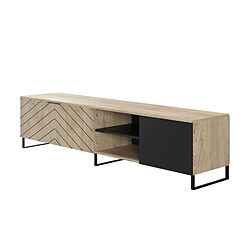 BOBOCHIC Auxane - meuble TV - bois et noir - 200 cm - style contemporain