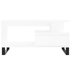 Maison Chic Table basse,Table Console Table d'appoint, Table pour salon Blanc 90x49x45 cm Bois d'ingénierie -MN66073 pas cher