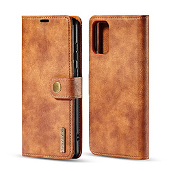 Dg.Ming Etui en PU + TPU fente 2 en 1 amovible marron pour votre Samsung Galaxy S20 Ultra