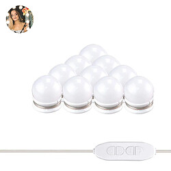 BESTA STN Led Mirror Light, 10pcs Mirror Lighting Hollywood Style LED Mirror Light, avec 3 modes d'éclairage et 10 luminosité variable pour miroir de courtoisie/coiffeuse/miroir de salle de bain-nouvelle version