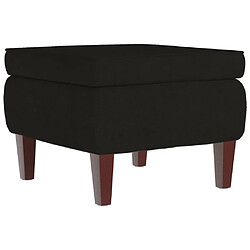 Decoshop26 Tabouret assise repose-pied avec pieds en bois assise confortable en velours noir DEC026314